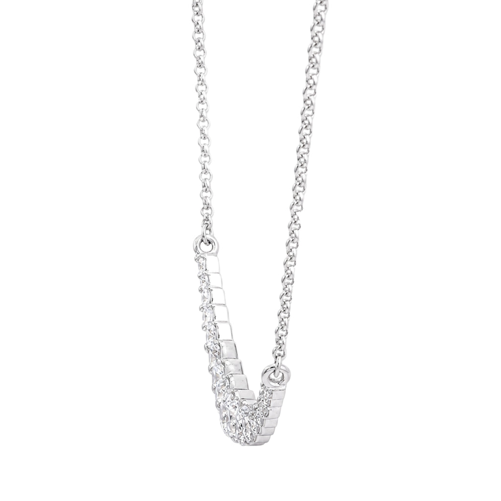 Diamonair Lab Grown Diamond (F/VS+) 2.00 carat Round cut Sterling Silver Smile Necklace - Sterling Silver | Gold over Silver