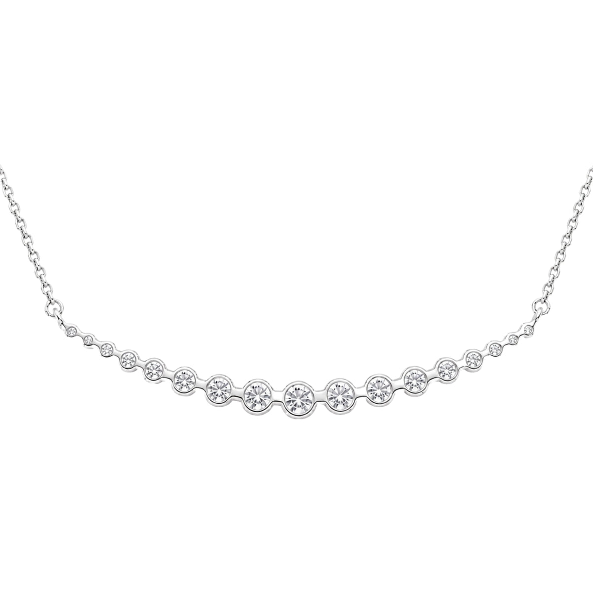 Diamonair Lab Grown Diamond (F/VS+) 2.00 carat Round cut Sterling Silver Smile Necklace - Sterling Silver | Gold over Silver