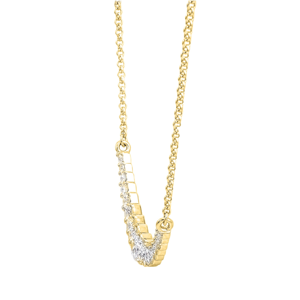 Diamonair Lab Grown Diamond (F/VS+) 2.00 carat Round cut Sterling Silver Smile Necklace - Sterling Silver | Gold over Silver