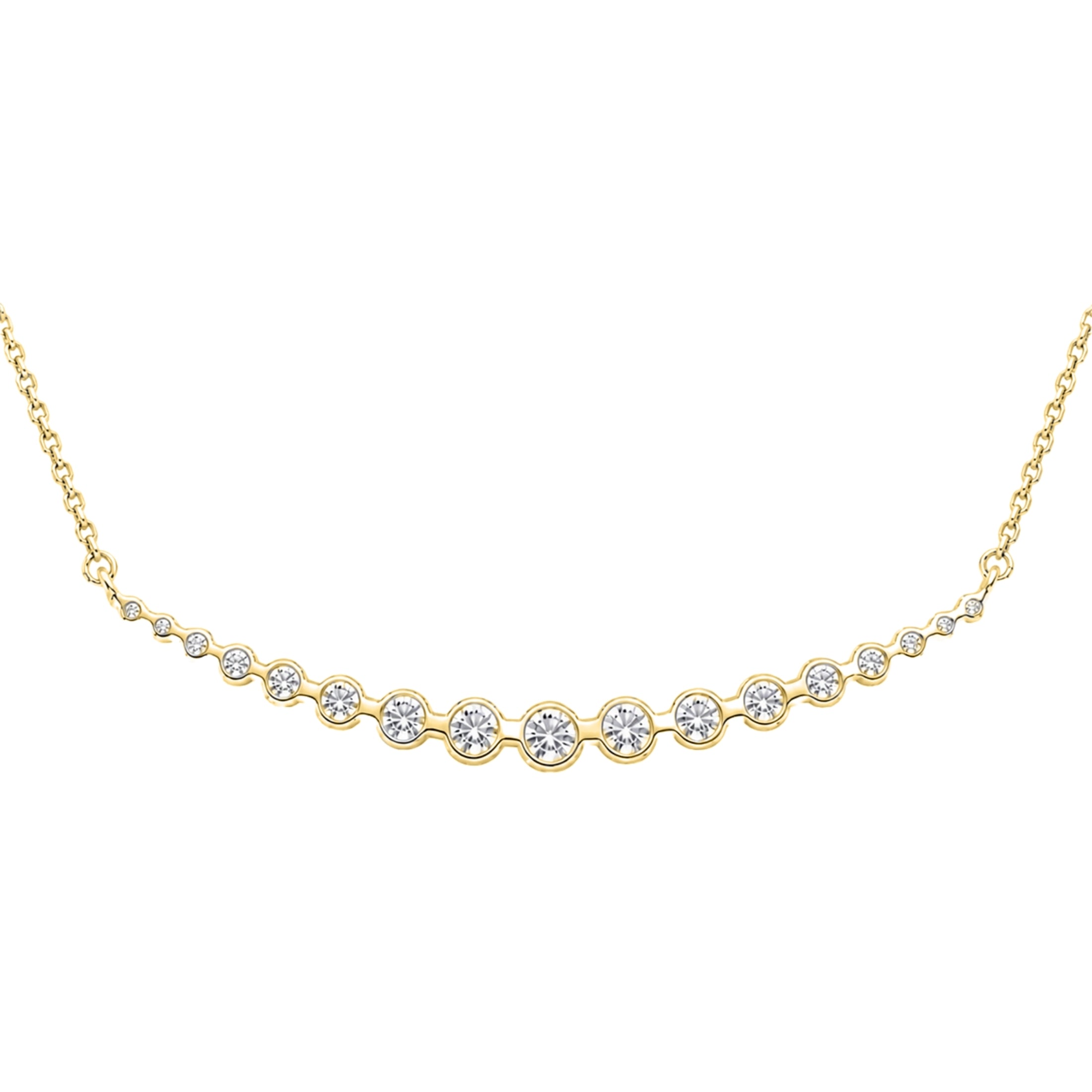 Diamonair Lab Grown Diamond (F/VS+) 2.00 carat Round cut Sterling Silver Smile Necklace - Sterling Silver | Gold over Silver