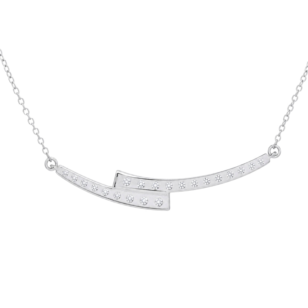 Diamonair Lab Grown Diamond (F/VS+) 1.00 carat Round cut Sterling Silver Smile Necklace - Sterling Silver | Gold over Silver