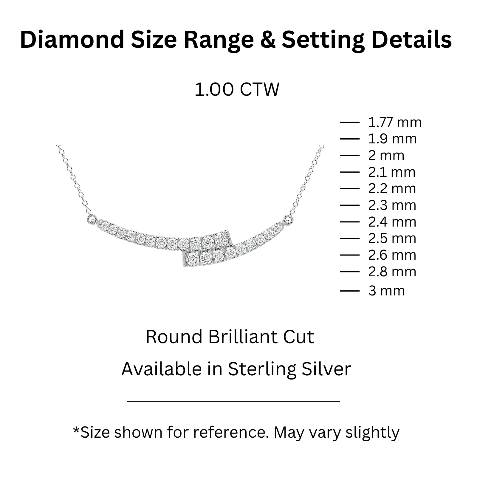 Diamonair Lab Grown Diamond (F/VS+) 1.00 carat Round cut Sterling Silver Smile Necklace - Sterling Silver | Gold over Silver