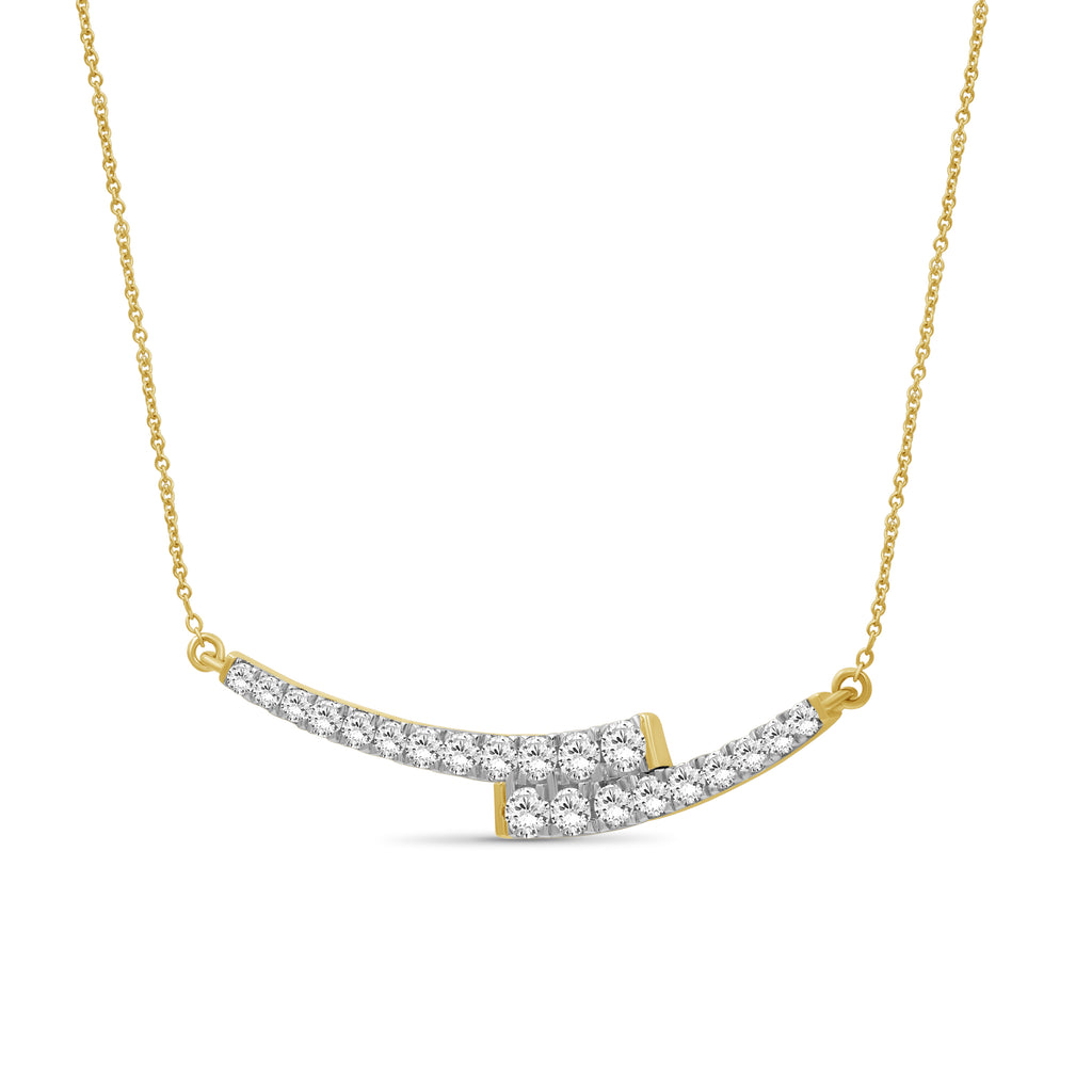 Diamonair Lab Grown Diamond (F/VS+) 1.00 carat Round cut Sterling Silver Smile Necklace - Sterling Silver | Gold over Silver