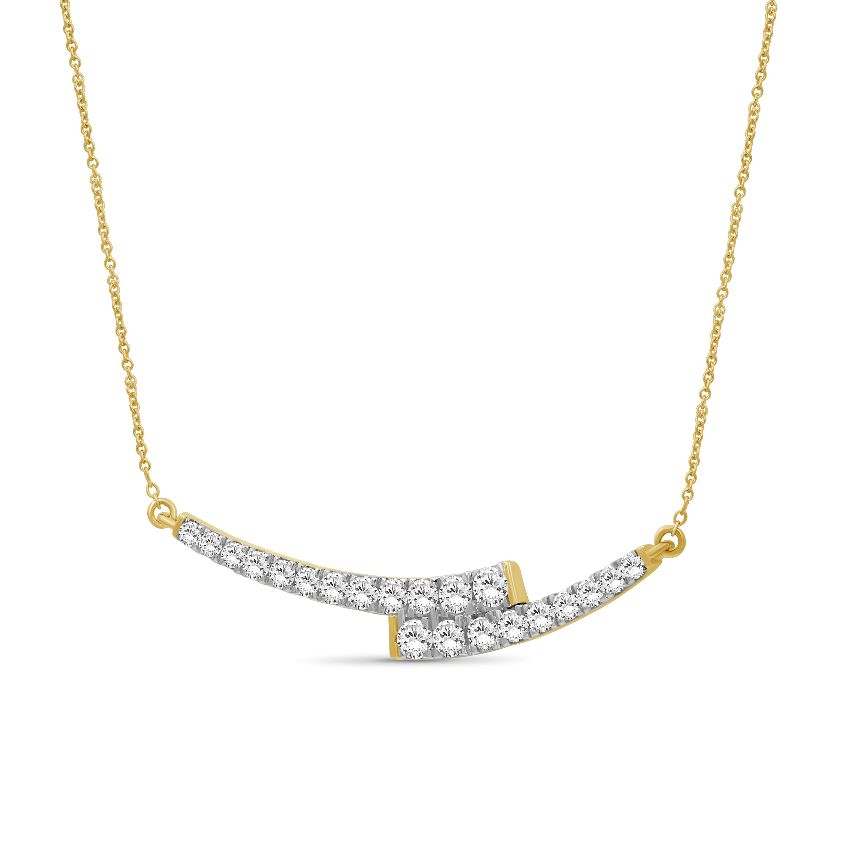 Diamonair Lab Grown Diamond (F/VS+) 1.00 carat Round cut Sterling Silver Smile Necklace - Sterling Silver | Gold over Silver
