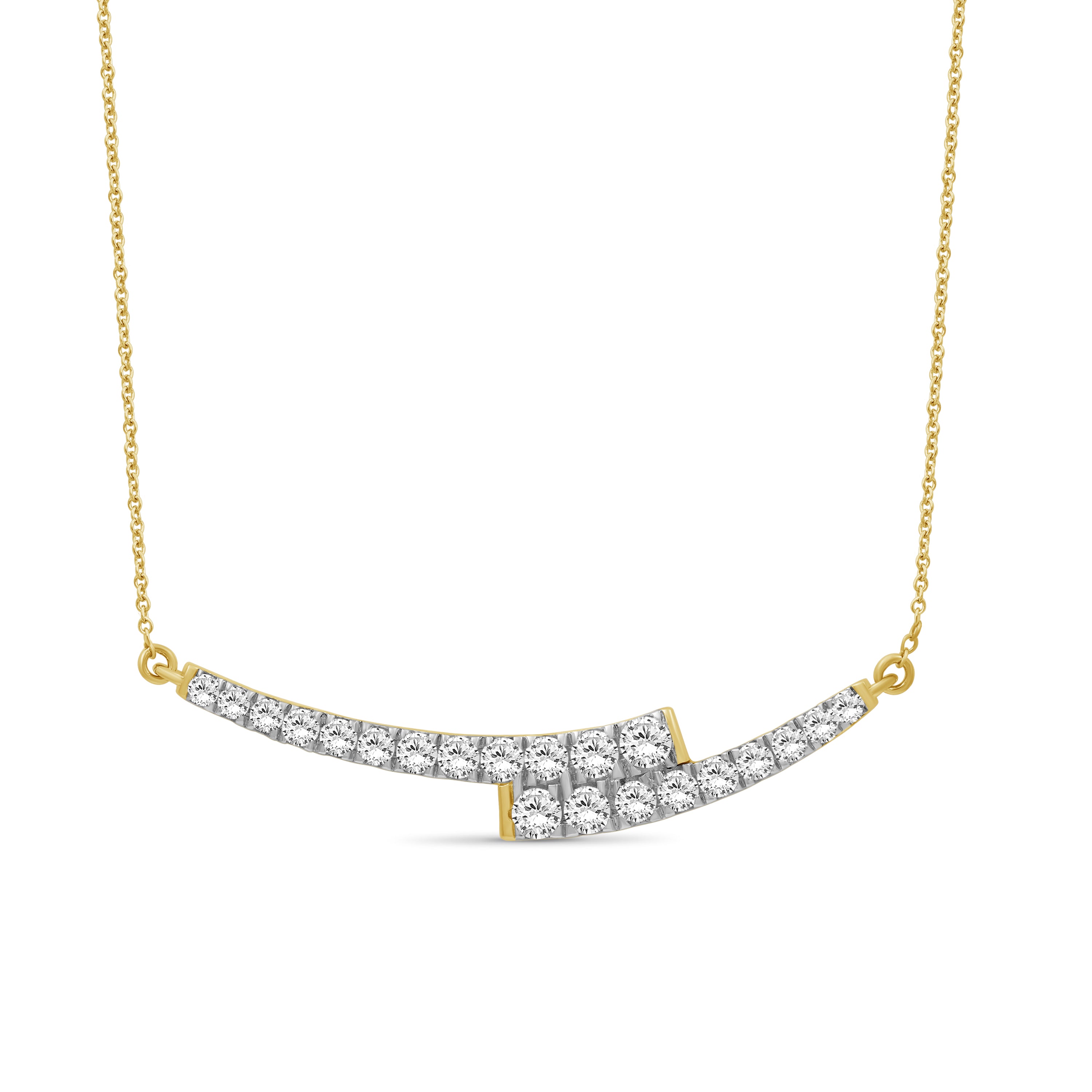 Diamonair Lab Grown Diamond (F/VS+) 1.00 carat Round cut Sterling Silver Smile Necklace - Sterling Silver | Gold over Silver
