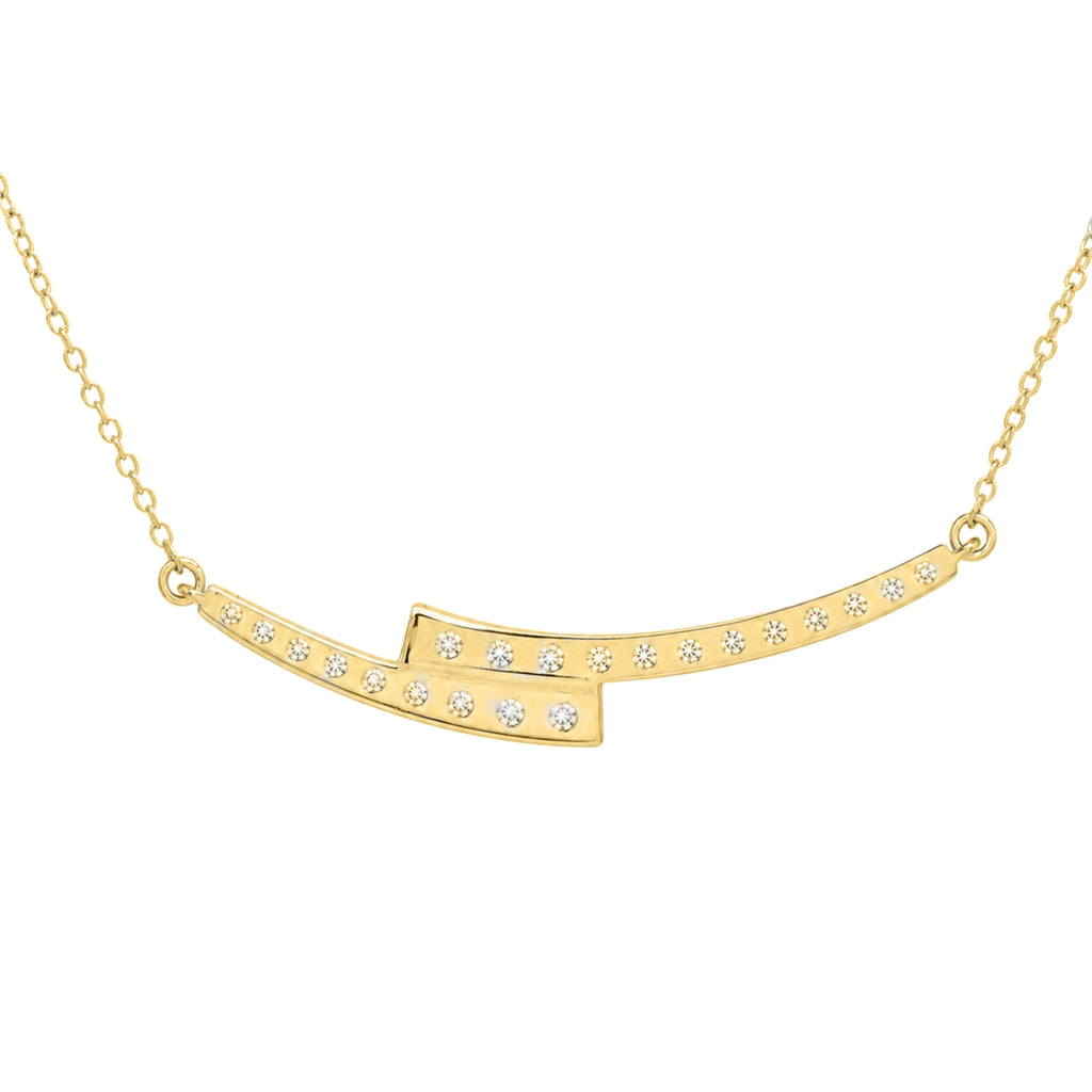Diamonair Lab Grown Diamond (F/VS+) 1.00 carat Round cut Sterling Silver Smile Necklace - Sterling Silver | Gold over Silver