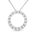 Diamonair Lab Grown Diamond (F/VS+) 3.00 carat Round cut Sterling Silver Circle Pendant - Sterling Silver | Gold over Silver