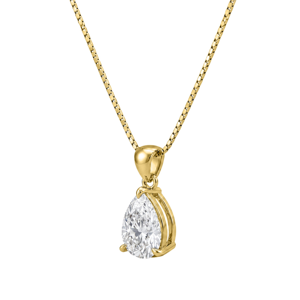 Pear Solitaire Pendant Necklace