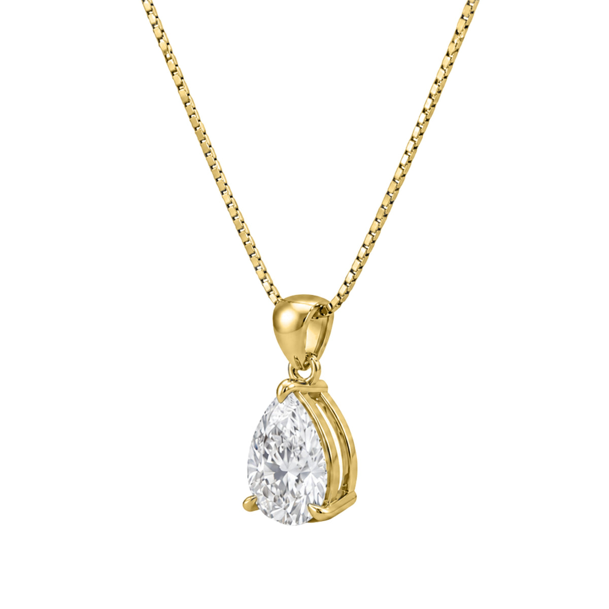 Pear Solitaire Pendant Necklace