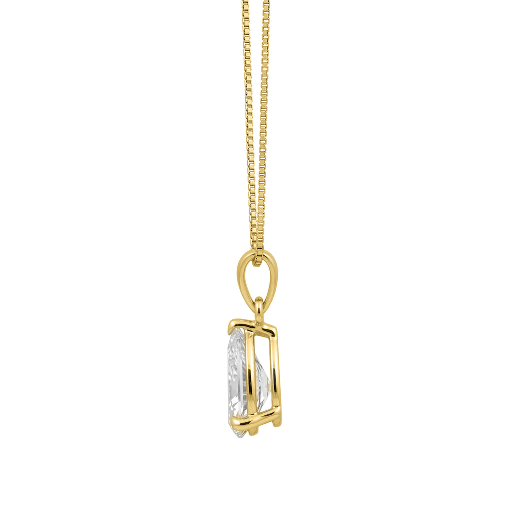 Pear Solitaire Pendant Necklace