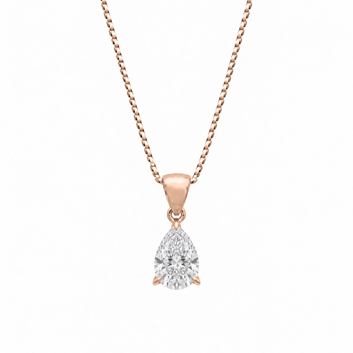 Pear Solitaire Pendant Necklace