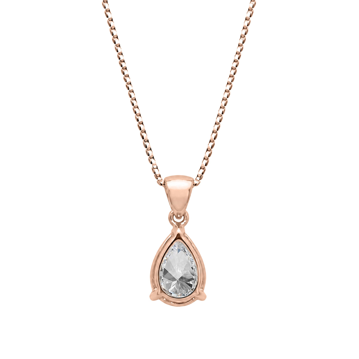Pear Solitaire Pendant Necklace