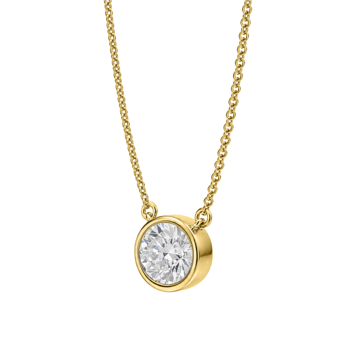 1-6 ctw Mixed Solitaire Bezel Pendant Necklace