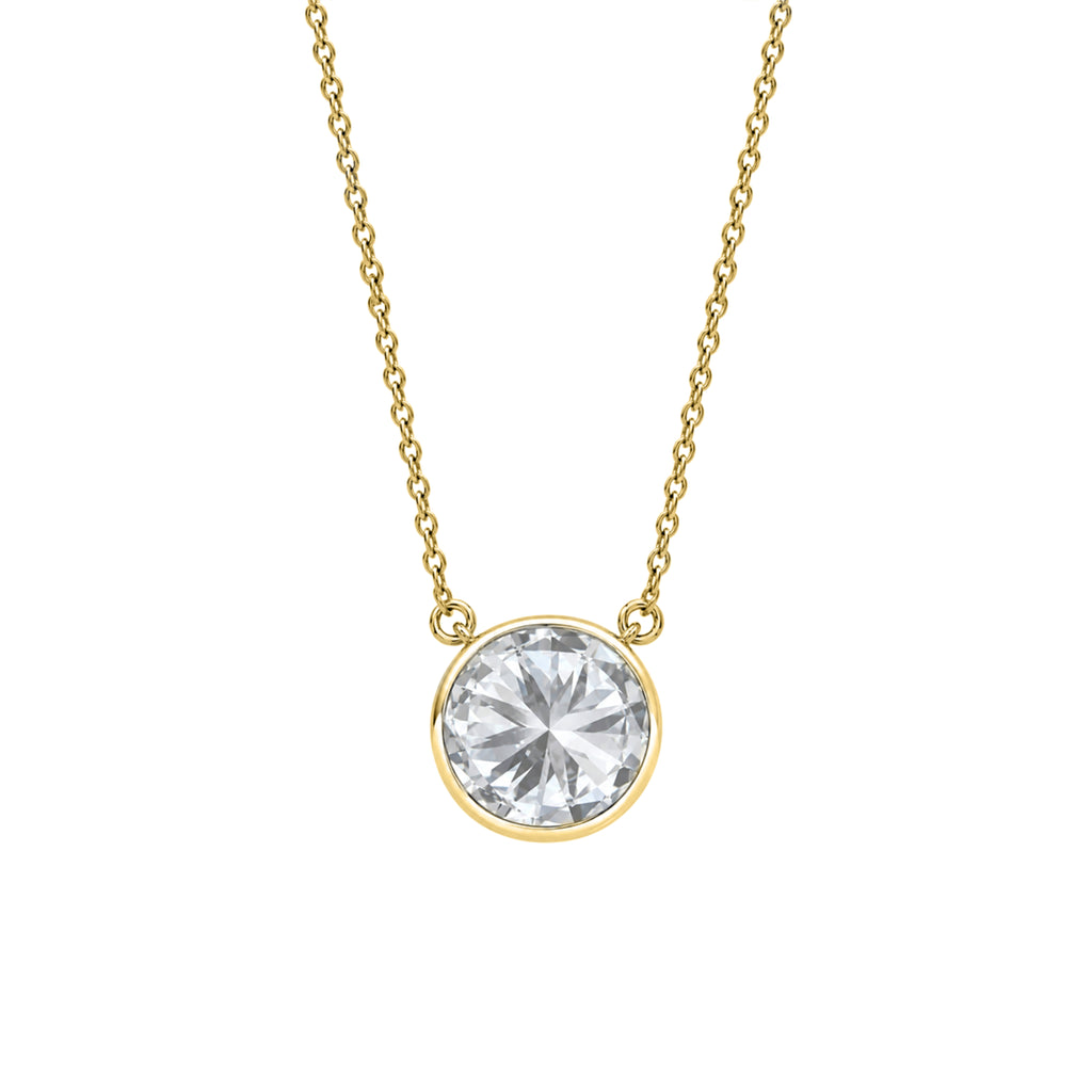 1-6 ctw Mixed Solitaire Bezel Pendant Necklace