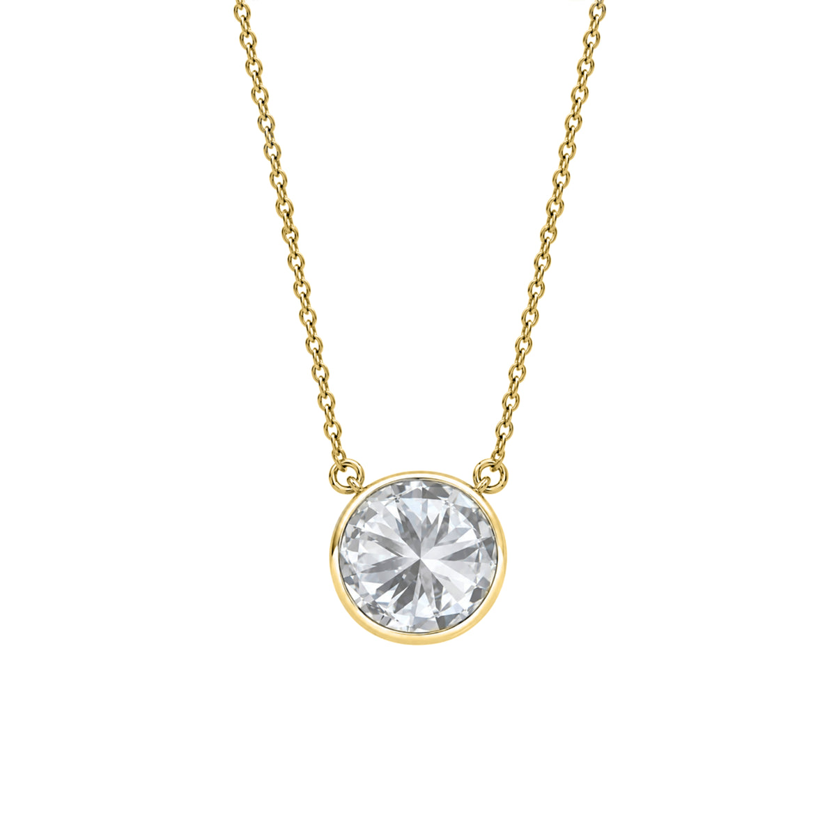 1-6 ctw Mixed Solitaire Bezel Pendant Necklace