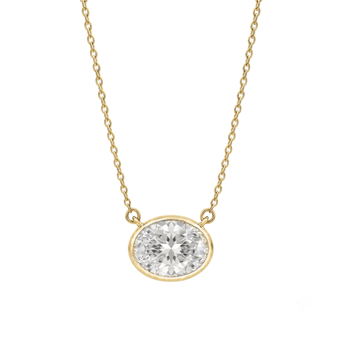 Mixed Solitaire Bezel Pendant Necklace