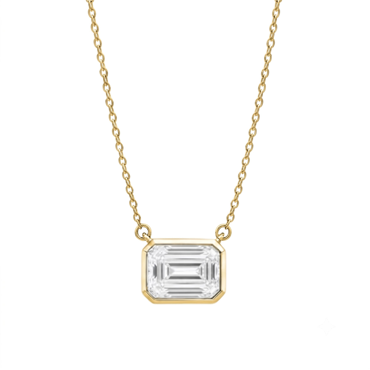 Mixed Solitaire Bezel Pendant Necklace