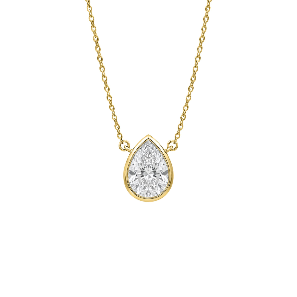 Mixed Solitaire Bezel Pendant Necklace