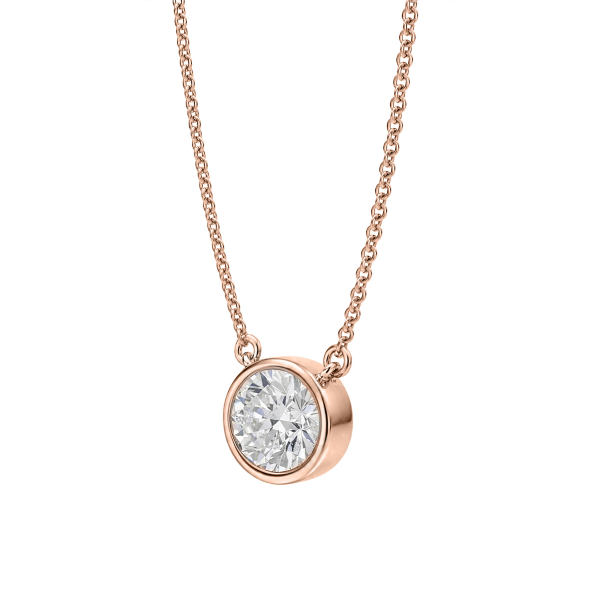 1-6 ctw Mixed Solitaire Bezel Pendant Necklace