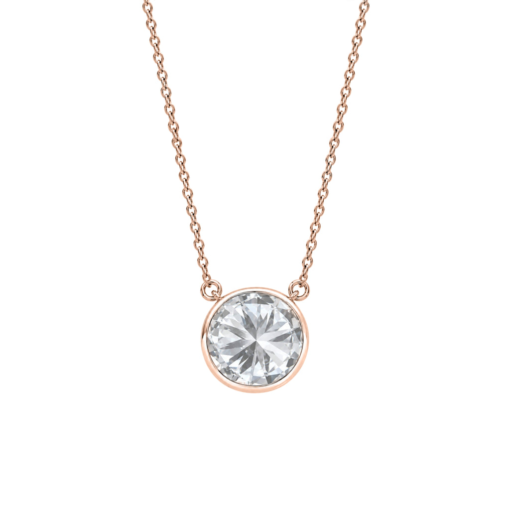 1-6 ctw Mixed Solitaire Bezel Pendant Necklace