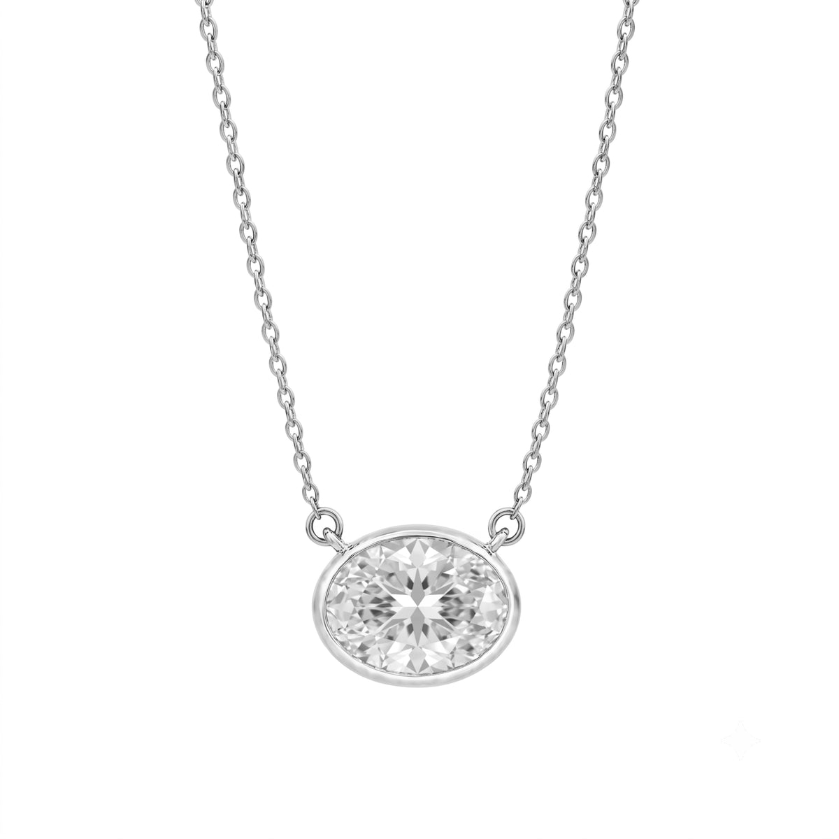 Mixed Solitaire Bezel Pendant Necklace