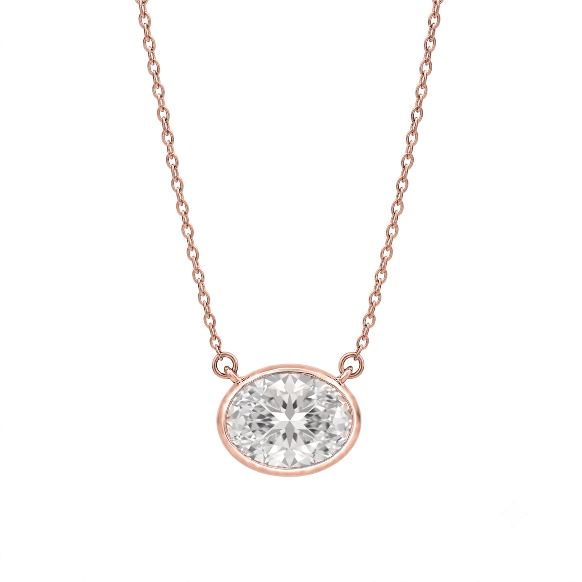 Mixed Solitaire Bezel Pendant Necklace