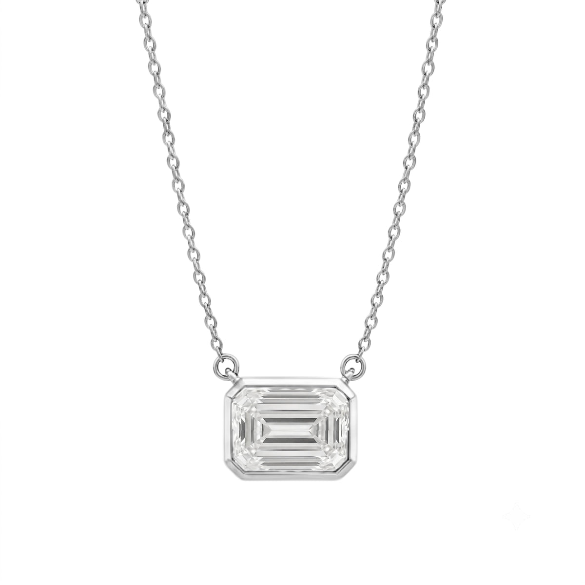 Mixed Solitaire Bezel Pendant Necklace