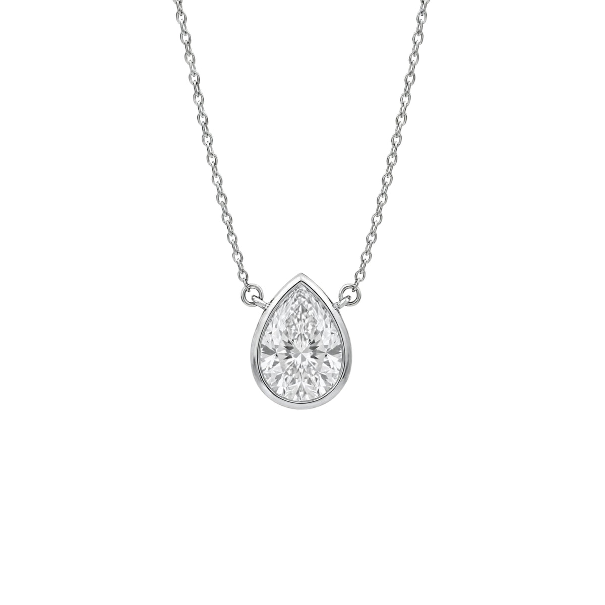 Mixed Solitaire Bezel Pendant Necklace