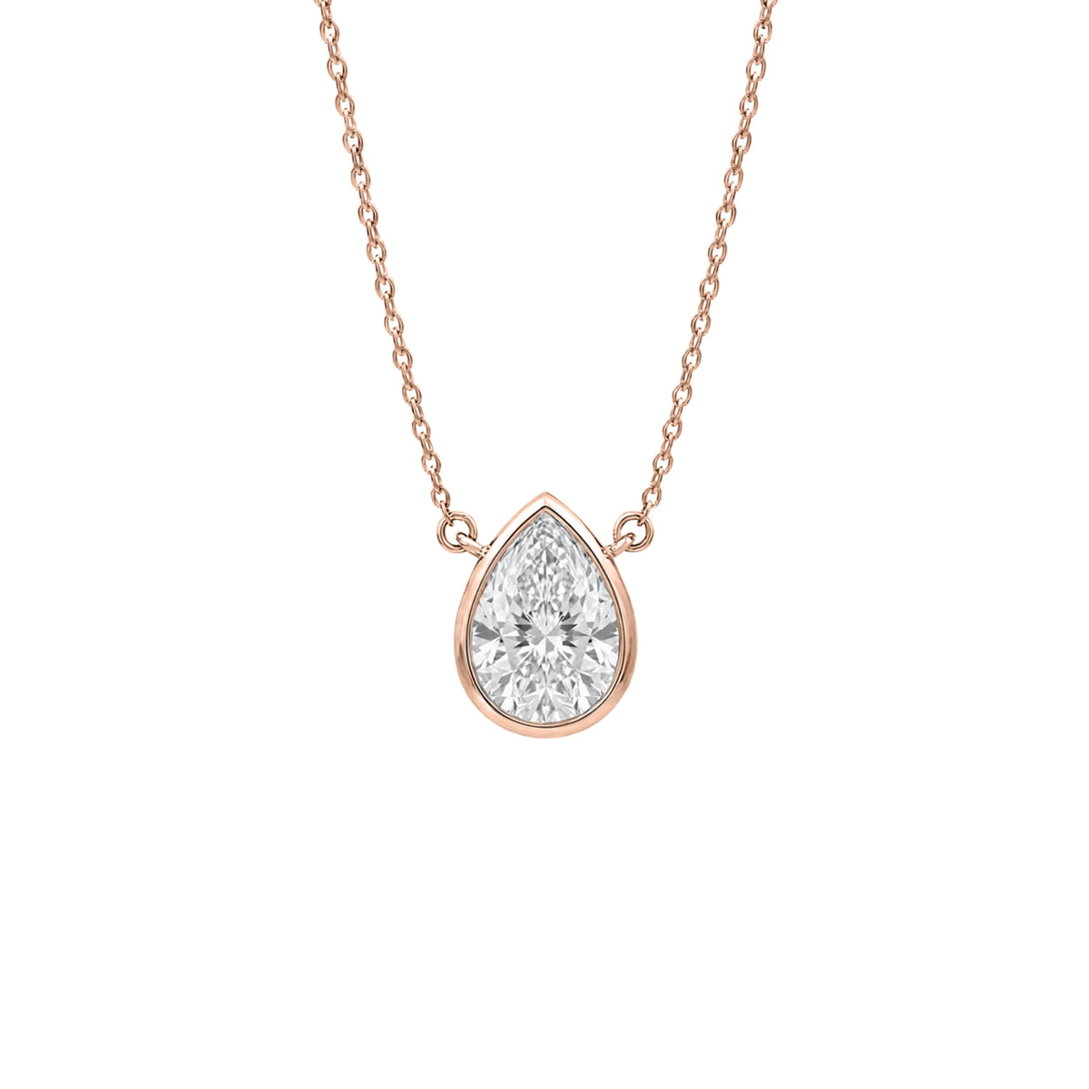 Mixed Solitaire Bezel Pendant Necklace