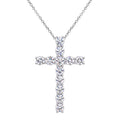 Diamonair Lab Grown Diamond (F/VS+) 1.00 carat Round cut Sterling Silver Cross Pendant - Sterling Silver | Gold over Silver