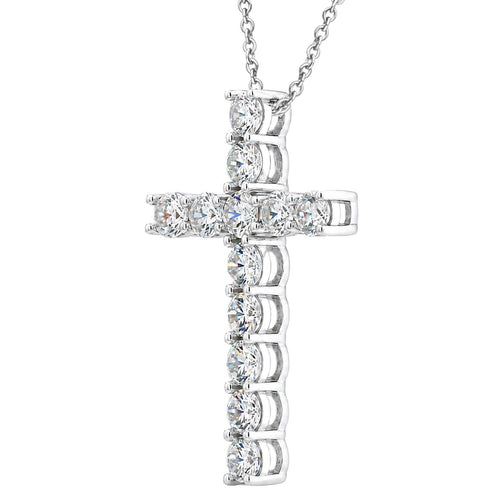 1 ctw Round Cross Pendant Necklace