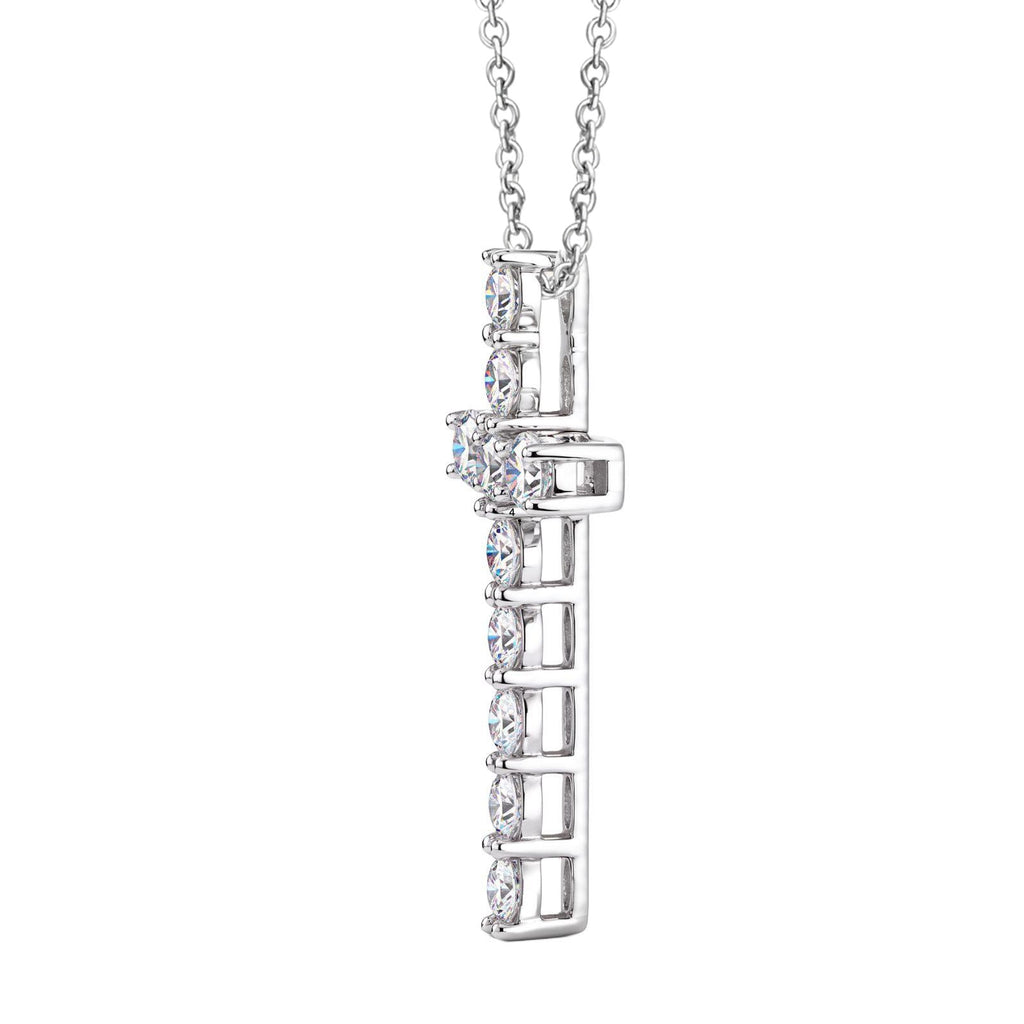 Diamonair Lab Grown Diamond (F/VS+) 1.00 carat Round cut Sterling Silver Cross Pendant - Sterling Silver | Gold over Silver