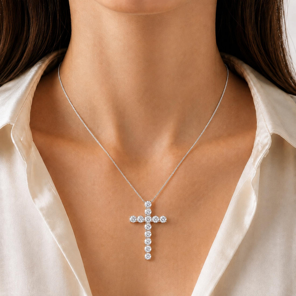 Diamonair Cross Pendant Set - Lab Grown Diamond Sterling Silver Pendant