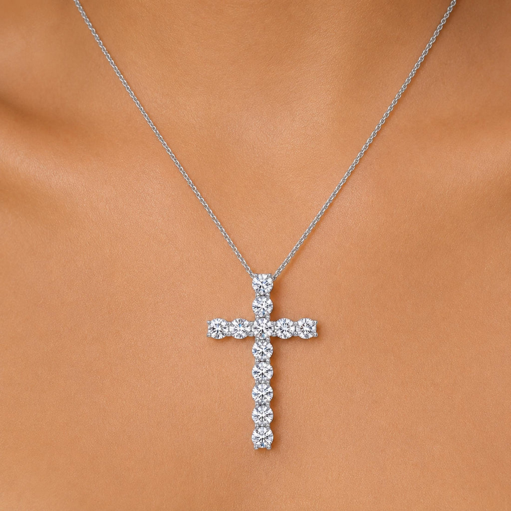 Diamonair Cross Pendant Set - Lab Grown Diamond Sterling Silver Pendant