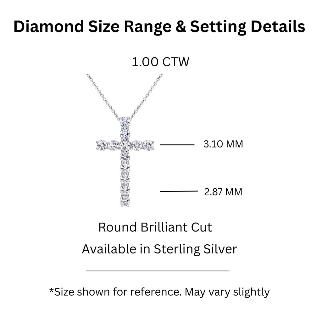 Diamonair Cross Pendant Set - Lab Grown Diamond Sterling Silver Pendant