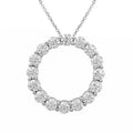 Diamonair Lab Grown Diamond (F/VS+) 1.00 carat Round cut Sterling Silver Circle Pendant - Sterling Silver | Gold over Silver