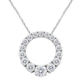 Diamonair Lab Grown Diamond (F/VS+) 2.00 carat Round cut Sterling Silver Circle Pendant - Sterling Silver | Gold over Silver