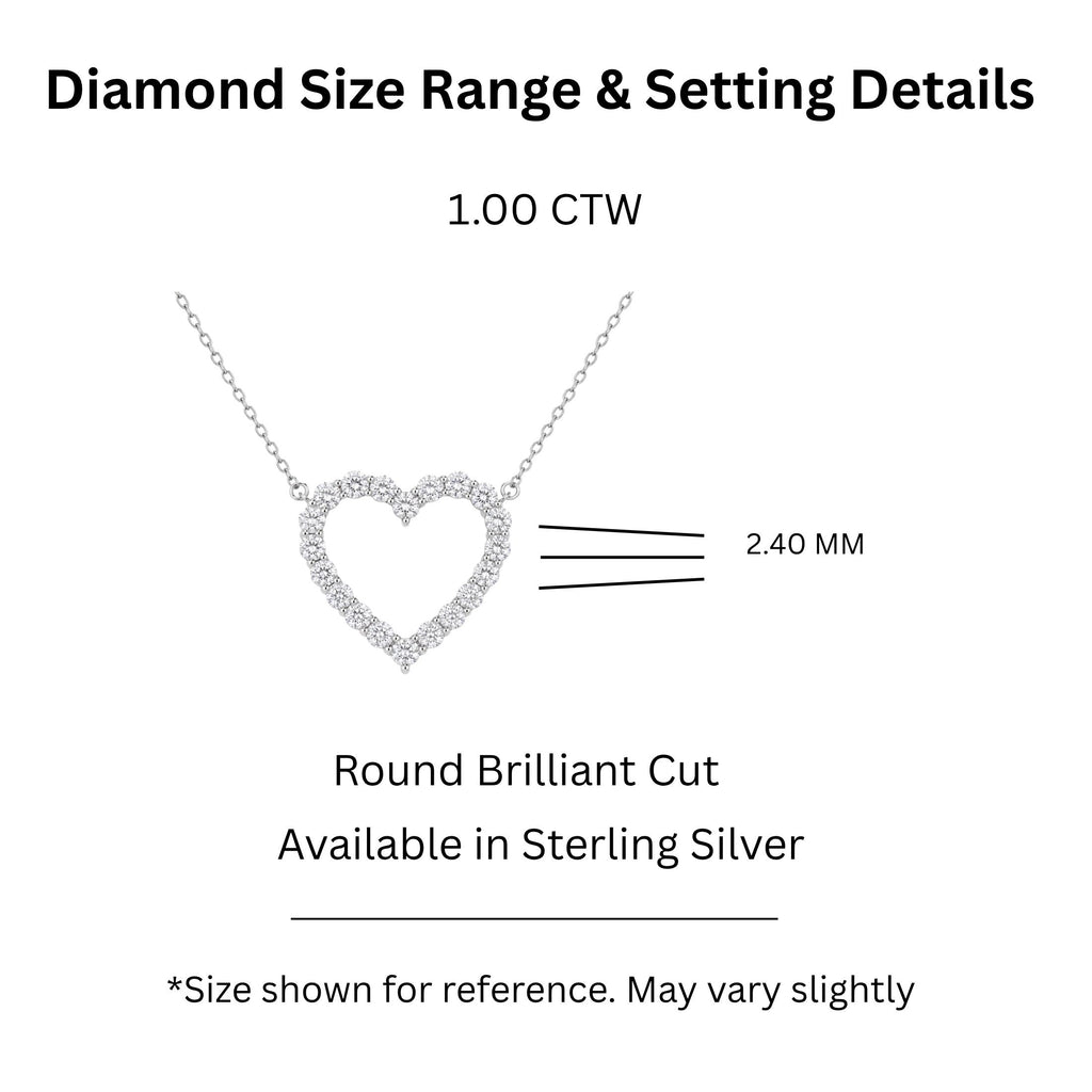Diamonair Heart Pendant Set - Lab Grown Diamond Sterling Silver Heart Pendant