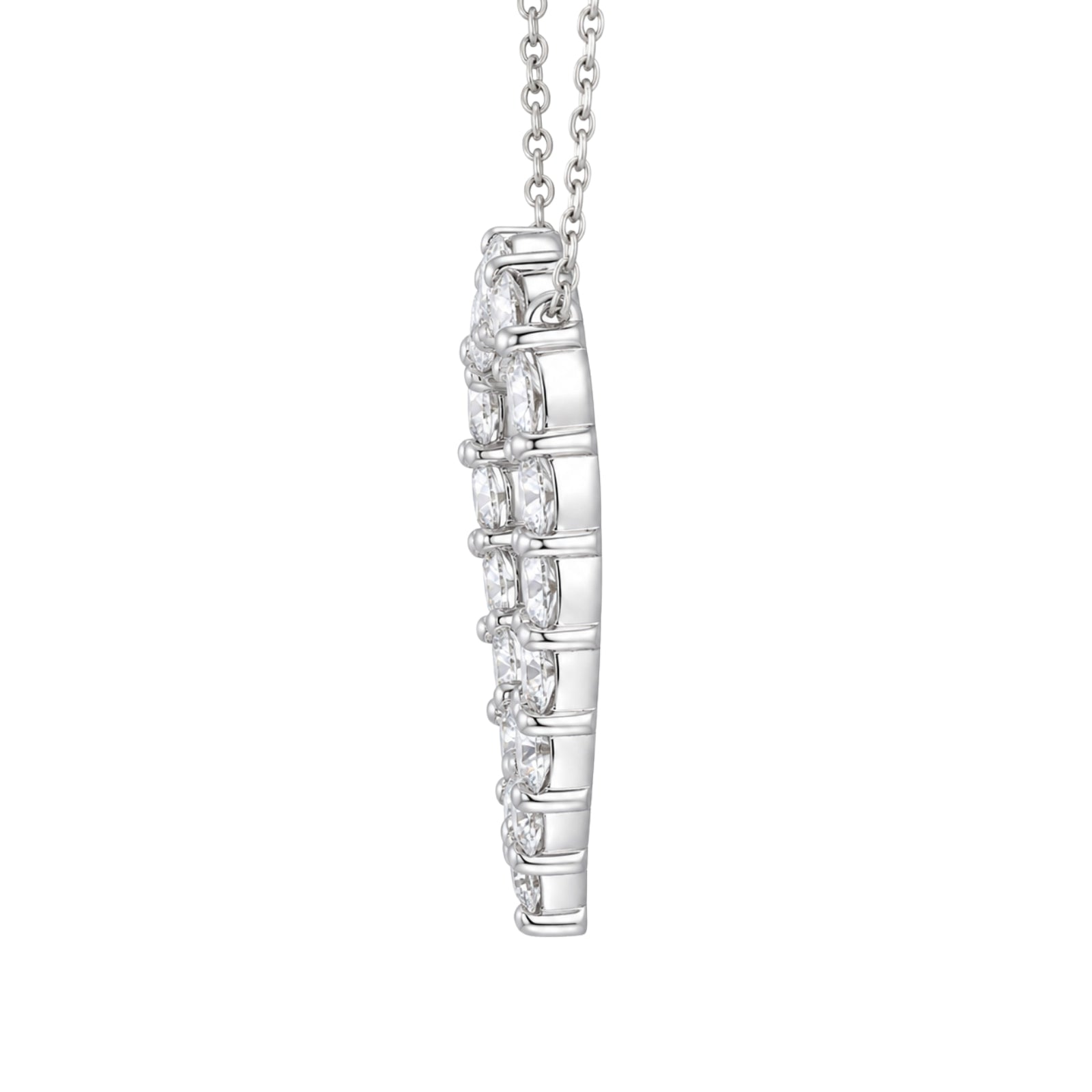 Diamonair Lab Grown Diamond (F/VS+) 2.00 carat Round cut Sterling Silver Heart Pendant - Sterling Silver | Gold over Silver