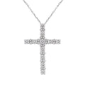 Diamonair Lab Grown Diamond (F/VS+) 2.00 carat Round cut Sterling Silver Cross Pendant - Sterling Silver | Gold over Silver