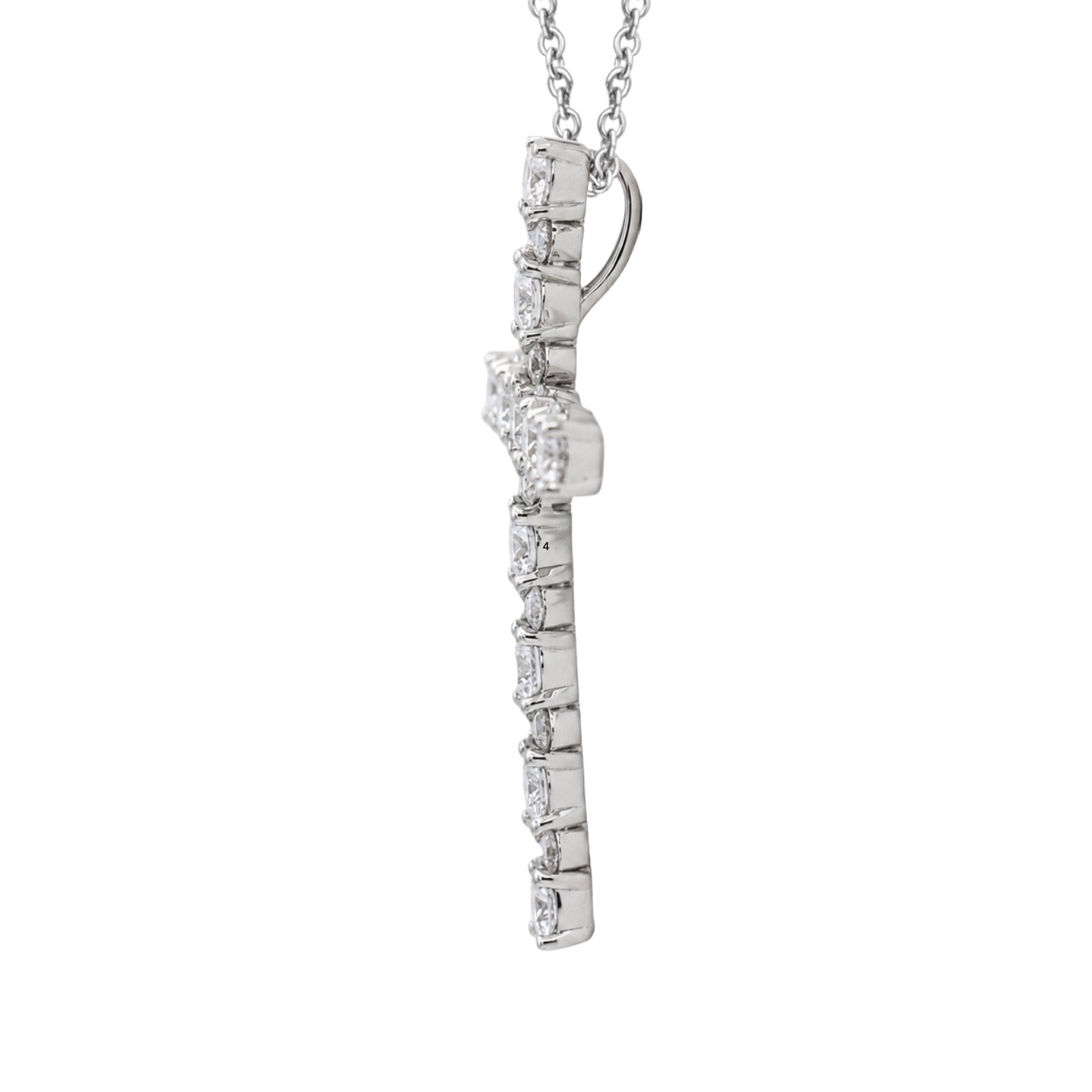 Diamonair Lab Grown Diamond (F/VS+) 2.00 carat Round cut Sterling Silver Cross Pendant - Sterling Silver | Gold over Silver