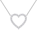 Diamonair Lab Grown Diamond (F/VS+) 3.00 carat Round cut Sterling Silver Heart Pendant - Sterling Silver | Gold over Silver