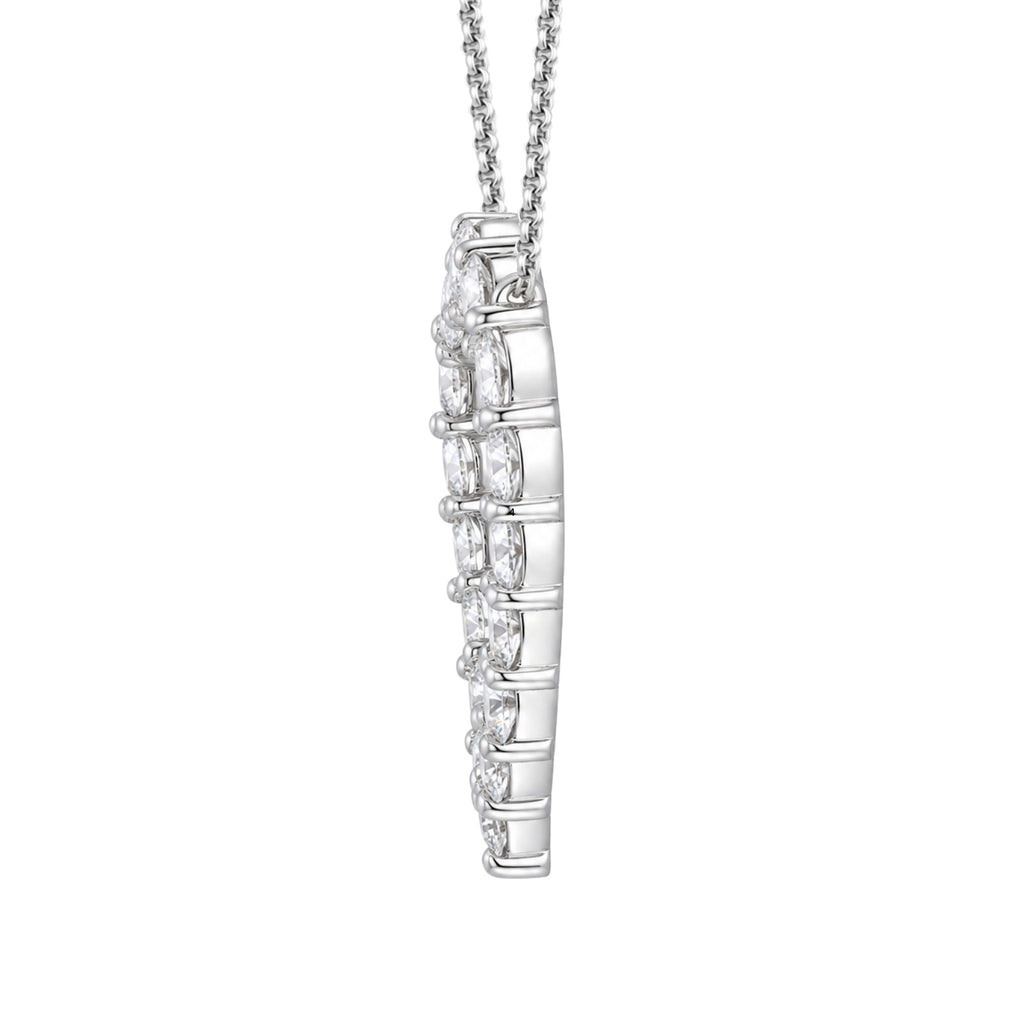 Diamonair Lab Grown Diamond (F/VS+) 3.00 carat Round cut Sterling Silver Heart Pendant - Sterling Silver | Gold over Silver