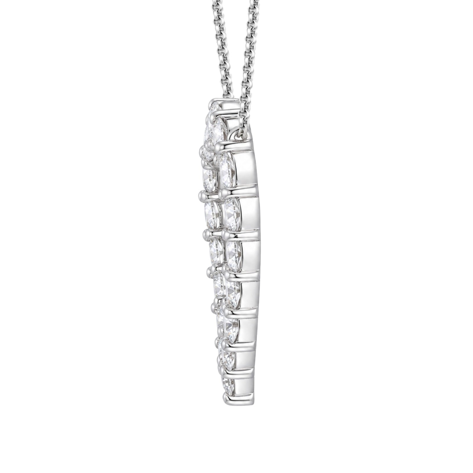 Diamonair Lab Grown Diamond (F/VS+) 3.00 carat Round cut Sterling Silver Heart Pendant - Sterling Silver | Gold over Silver