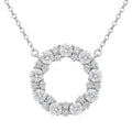 Diamonair Lab Grown Diamond (F/VS+) 2.00 carat Round cut Sterling Silver Circle Pendant - Sterling Silver | Gold over Silver