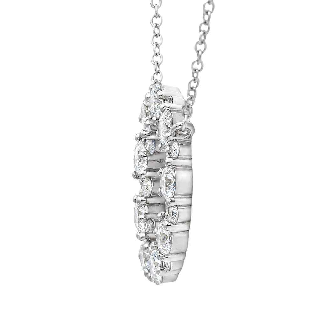 Diamonair Lab Grown Diamond (F/VS+) 2.00 carat Round cut Sterling Silver Circle Pendant - Sterling Silver | Gold over Silver
