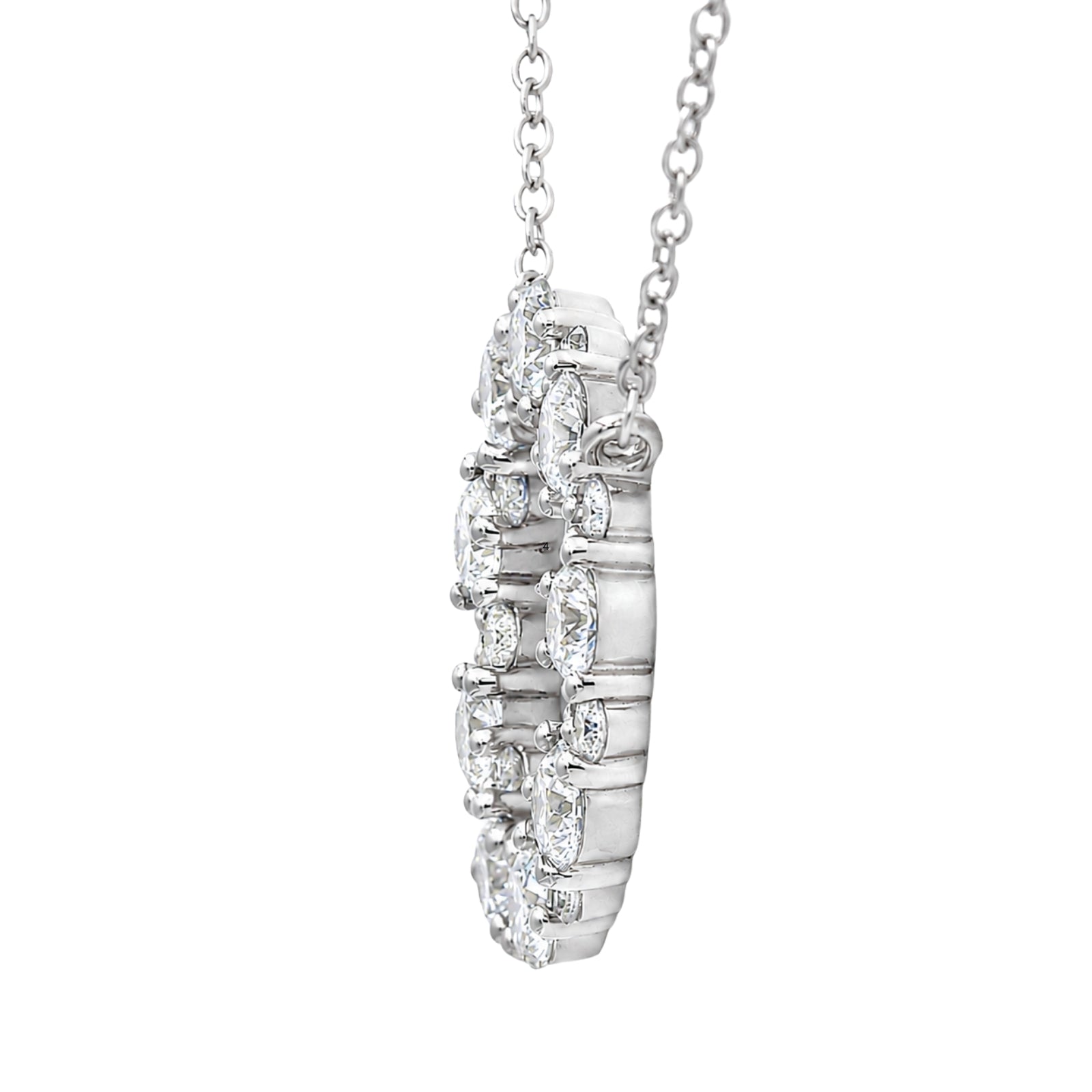 Diamonair Lab Grown Diamond (F/VS+) 2.00 carat Round cut Sterling Silver Circle Pendant - Sterling Silver | Gold over Silver