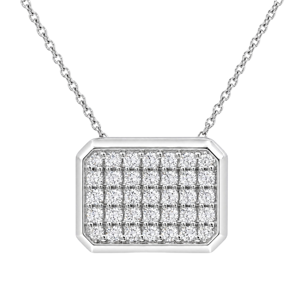 Diamonair Lab Grown Diamond (F/VS+) 2.00 carat Round cut Sterling Silver Circle Pendant - Sterling Silver | Gold over Silver