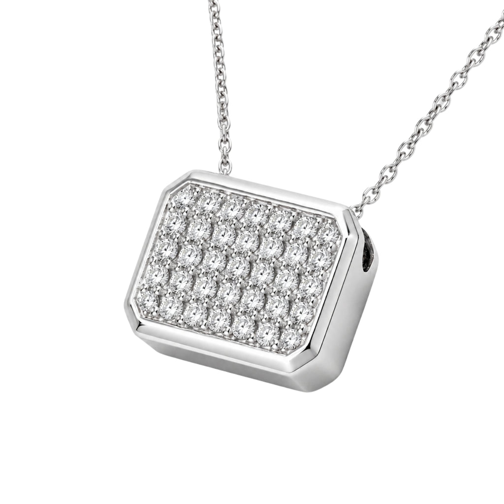 Diamonair Lab Grown Diamond (F/VS+) 2.00 carat Round cut Sterling Silver Circle Pendant - Sterling Silver | Gold over Silver