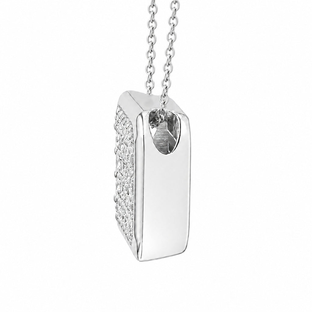 Diamonair Lab Grown Diamond (F/VS+) 2.00 carat Round cut Sterling Silver Circle Pendant - Sterling Silver | Gold over Silver